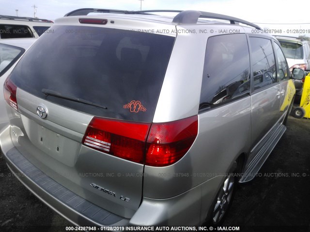 5TDZA23C74S137610 - 2004 TOYOTA SIENNA CE/LE SILVER photo 4