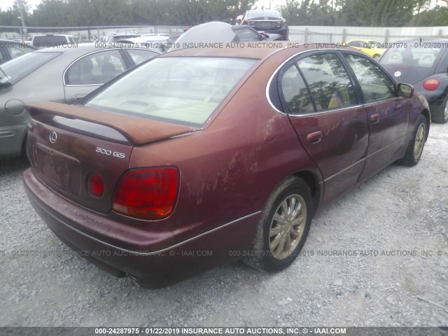 JT8BD69S110123780 - 2001 LEXUS GS 300 MAROON photo 4