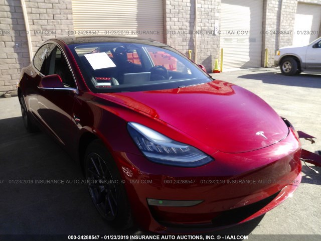 5YJ3E1EA2JF056367 - 2018 TESLA MODEL 3 RED photo 1