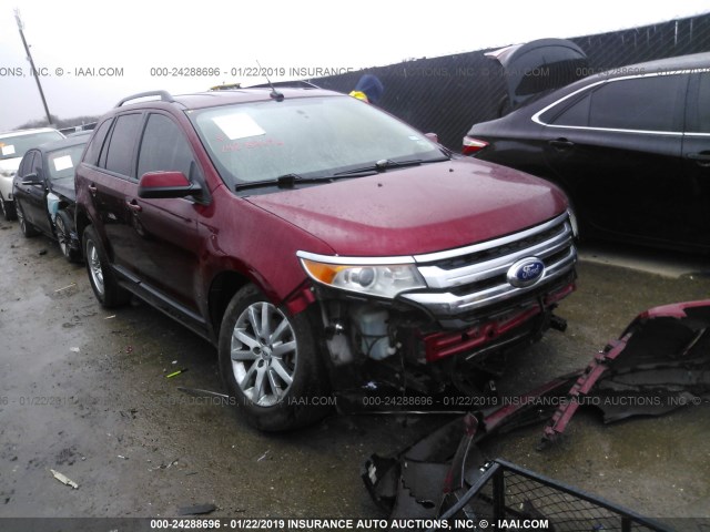 2FMDK3J92DBB21185 - 2013 FORD EDGE SEL RED photo 1