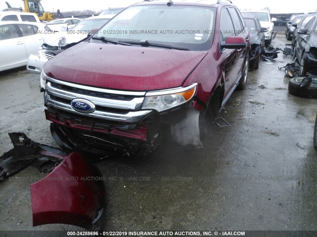 2FMDK3J92DBB21185 - 2013 FORD EDGE SEL RED photo 6