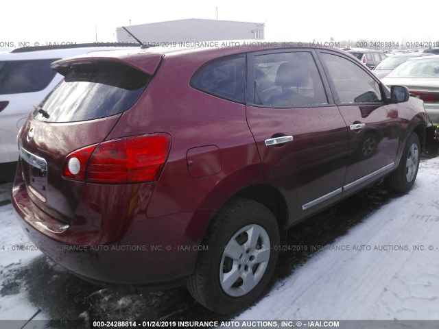 JN8AS5MT9DW027186 - 2013 NISSAN ROGUE S/SV RED photo 4