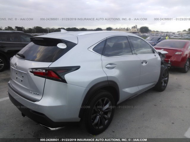 JTJYARBZ7H2084248 - 2017 LEXUS NX 200T/BASE/F SPORT SILVER photo 4