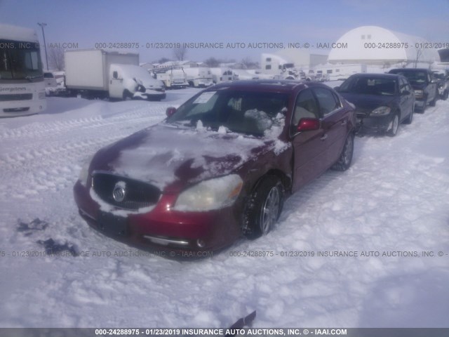 1G4HE57Y36U207881 - 2006 BUICK LUCERNE CXS RED photo 2