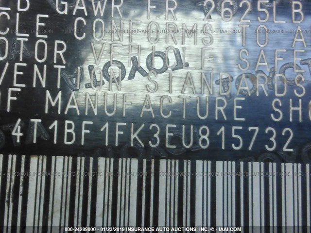 4T1BF1FK3EU815732 - 2014 TOYOTA CAMRY L/SE/LE/XLE Ağ foto 9