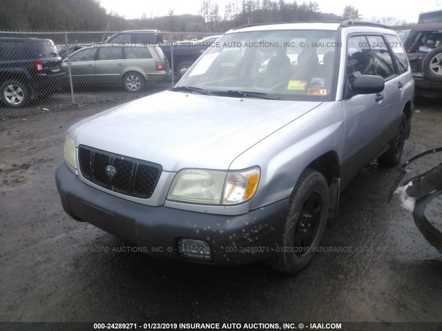 JF1SF63502H743608 - 2002 SUBARU FORESTER L SILVER photo 2