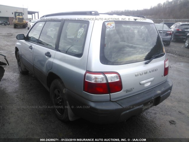 JF1SF63502H743608 - 2002 SUBARU FORESTER L SILVER photo 3