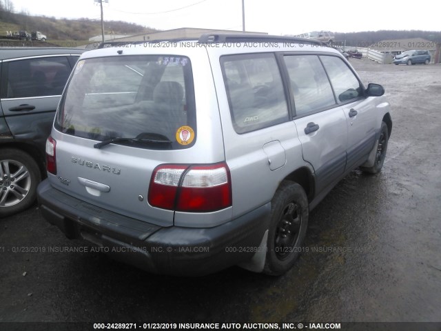 JF1SF63502H743608 - 2002 SUBARU FORESTER L SILVER photo 4