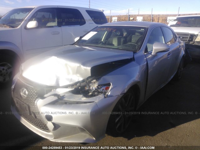 JTHCF1D20E5005284 - 2014 LEXUS IS 250 SILVER photo 2