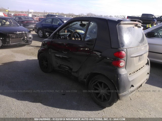 WMEEJ31X59K301463 - 2009 SMART FORTWO PURE/PASSION BLACK photo 3