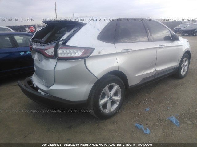 2FMTK3G98FBB47277 - 2015 FORD EDGE SE SILVER photo 4