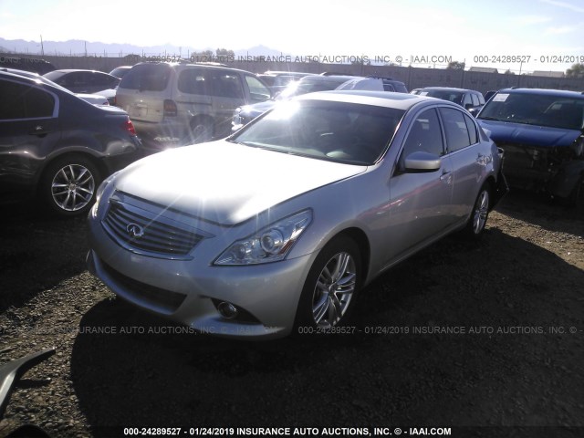 JN1CV6AR2DM767347 - 2013 INFINITI G37 SILVER photo 2