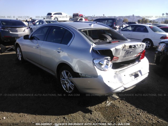 JN1CV6AR2DM767347 - 2013 INFINITI G37 SILVER photo 3