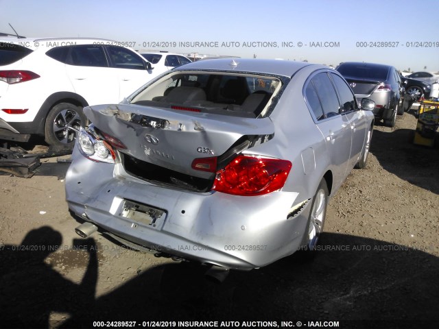 JN1CV6AR2DM767347 - 2013 INFINITI G37 SILVER photo 4