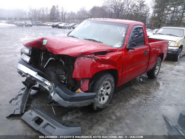 1GCEC14X65Z144570 - 2005 CHEVROLET SILVERADO C1500 RED photo 2