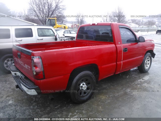 1GCEC14X65Z144570 - 2005 CHEVROLET SILVERADO C1500 RED photo 4