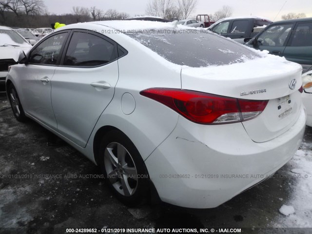 5NPDH4AE7DH253577 - 2013 HYUNDAI ELANTRA GLS/LIMITED WHITE photo 3