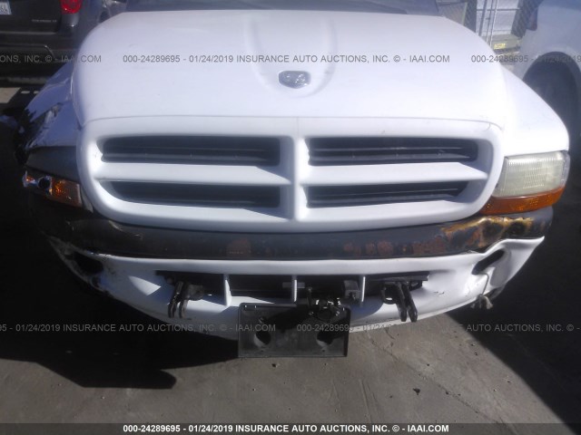 1B7GG22Y1WS751369 - 1998 DODGE DAKOTA WHITE photo 6