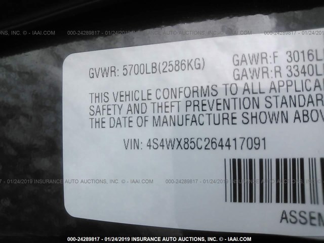 4S4WX85C264417091 - 2006 SUBARU B9 TRIBECA 3.0 H6/3.0 H6 LIMITED GRAY photo 9