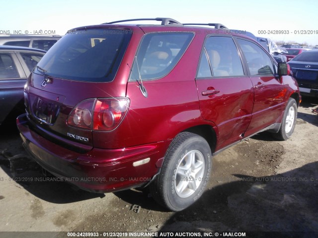 JT6GF10U8Y0066885 - 2000 LEXUS RX 300 BURGUNDY photo 4