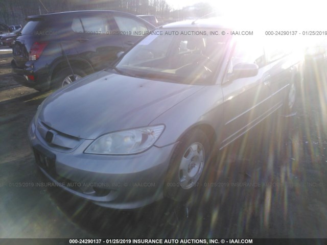 JHMES95655S011491 - 2005 HONDA CIVIC HYBRID GRAY photo 2