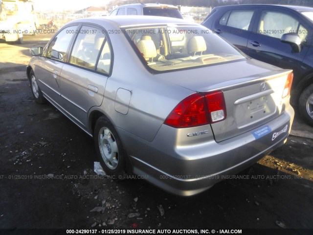 JHMES95655S011491 - 2005 HONDA CIVIC HYBRID GRAY photo 3