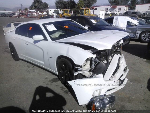 2C3CDXCT1EH321682 - 2014 DODGE CHARGER R/T WHITE photo 1