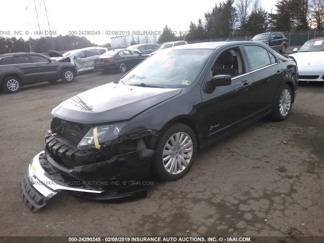 3FADP0L31AR343698 - 2010 FORD FUSION HYBRID BLACK photo 2