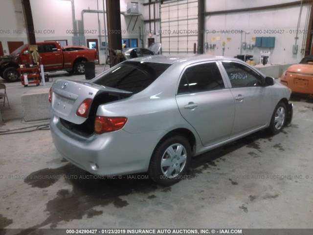 1NXBU40E89Z012236 - 2009 TOYOTA COROLLA S/LE/XLE SILVER photo 4