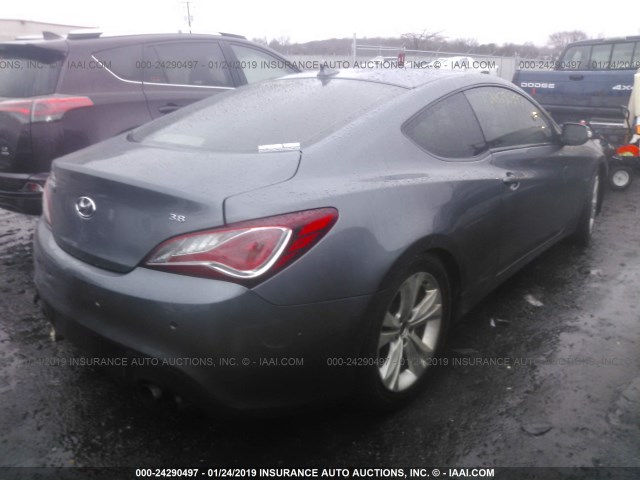 KMHHU6KJ4DU108566 - 2013 HYUNDAI GENESIS COUPE 3.8L GRAY photo 4