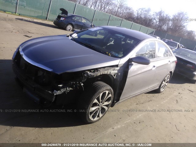 5NPEC4AB8DH760156 - 2013 HYUNDAI SONATA SE/LIMITED GRAY photo 2