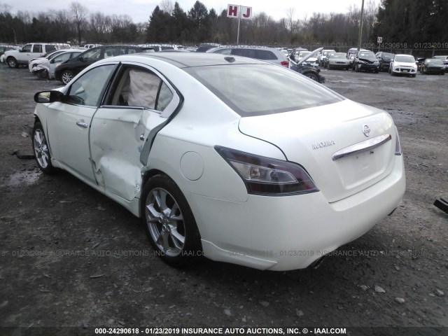 1N4AA5AP2EC434944 - 2014 NISSAN MAXIMA S/SV WHITE photo 3