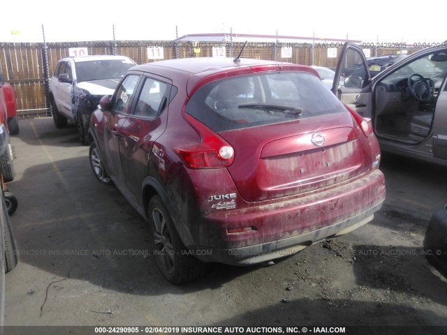 JN8AF5MV9DT218355 - 2013 NISSAN JUKE S/SV/SL RED photo 3