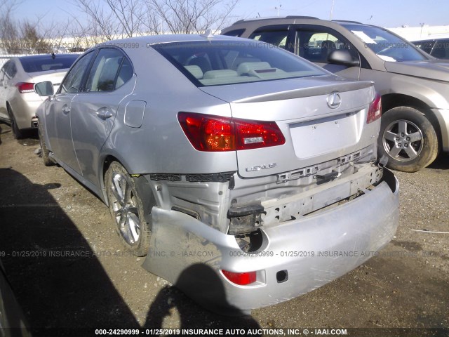 JTHBK262775033726 - 2007 LEXUS IS 250 SILVER photo 3