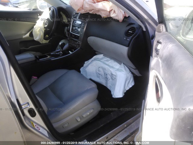 JTHBK262775033726 - 2007 LEXUS IS 250 SILVER photo 5