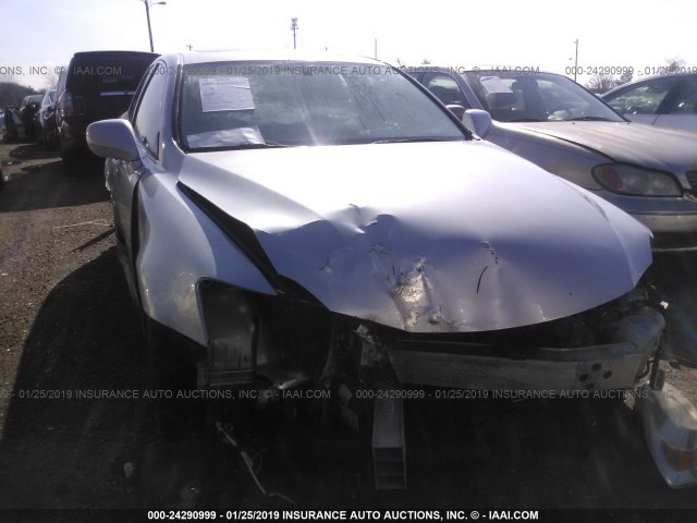 JTHBK262775033726 - 2007 LEXUS IS 250 SILVER photo 6