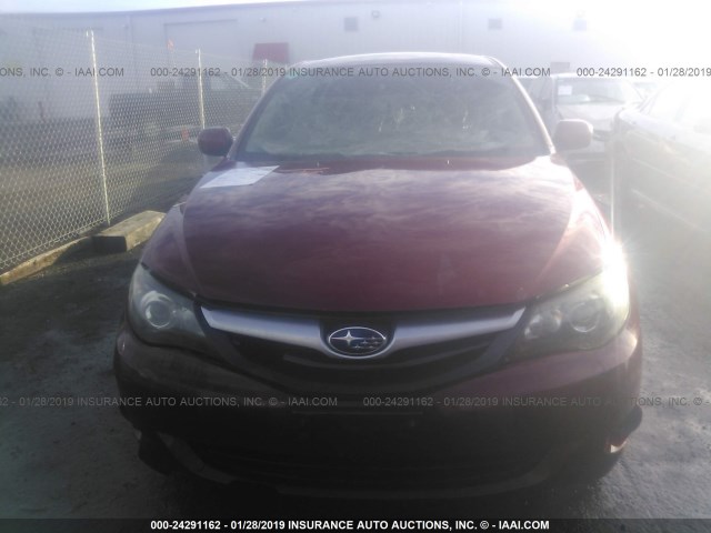 JF1GE6A69BH515160 - 2011 SUBARU IMPREZA 2.5I BURGUNDY photo 6