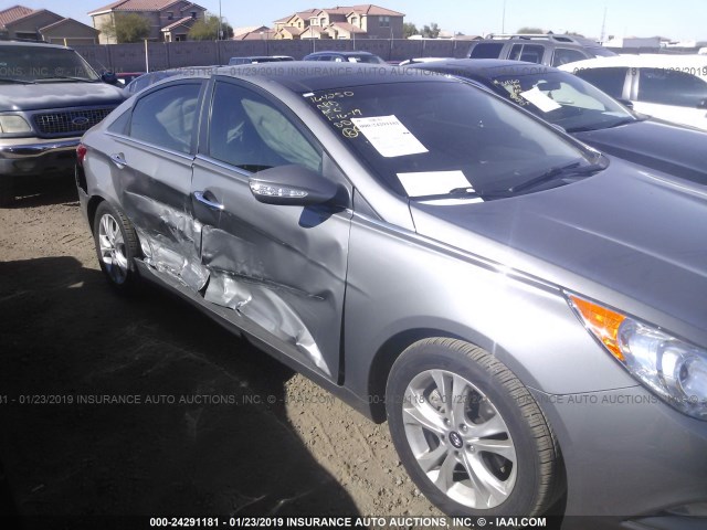 5NPEC4AC4CH441392 - 2012 HYUNDAI SONATA SE/LIMITED GRAY photo 6