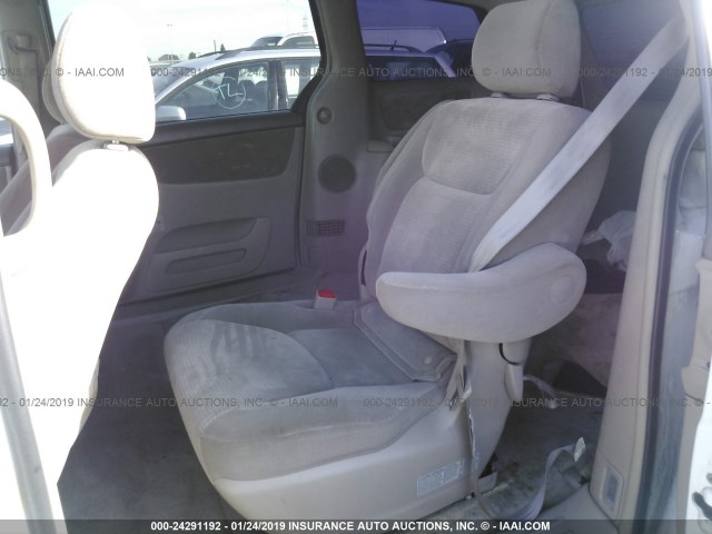 5TDZK23C37S020849 - 2007 TOYOTA SIENNA CE/LE WHITE photo 8