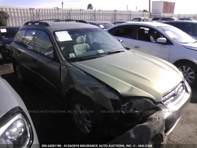 4S4BP61C656323825 - 2005 SUBARU LEGACY OUTBACK 2.5I GREEN photo 1