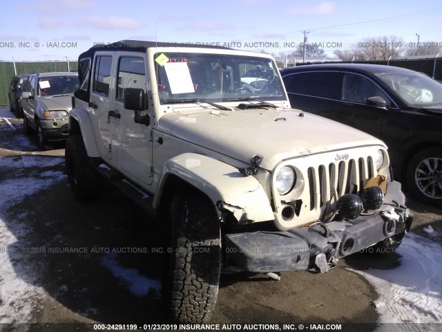 1J4HA5H14BL545785 - 2011 JEEP WRANGLER UNLIMITE SAHARA TAN photo 1