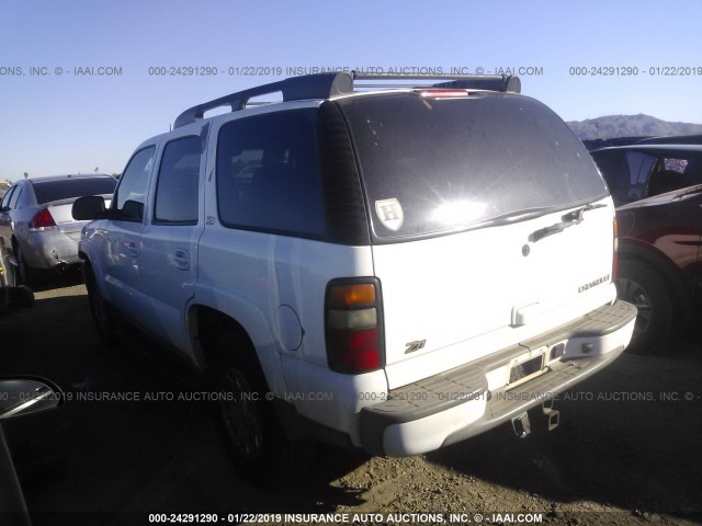 1GNEK13T74R100536 - 2004 CHEVROLET TAHOE K1500 WHITE photo 3