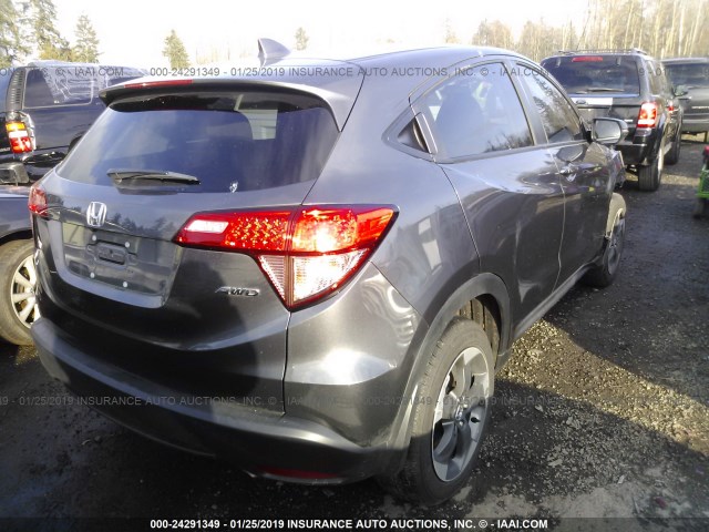 3CZRU6H59JM715284 - 2018 HONDA HR-V EX GRAY photo 4