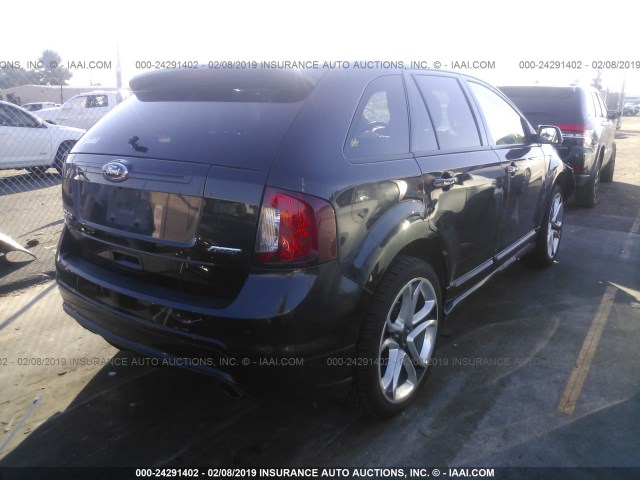 2FMDK3AK5DBA07569 - 2013 FORD EDGE SPORT BLACK photo 4