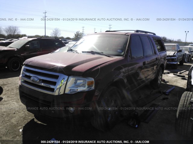 1FMFK15519LA02281 - 2009 FORD EXPEDITION EL XLT RED photo 2