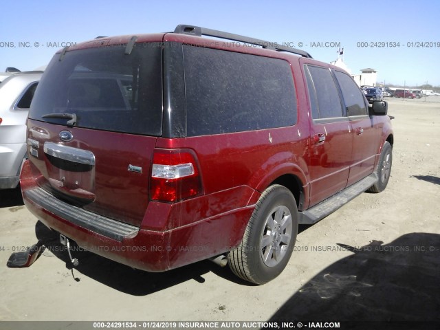 1FMFK15519LA02281 - 2009 FORD EXPEDITION EL XLT RED photo 4