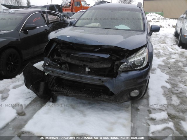 4S4BSACC1F3320770 - 2015 SUBARU OUTBACK 2.5I PREMIUM BLUE photo 6