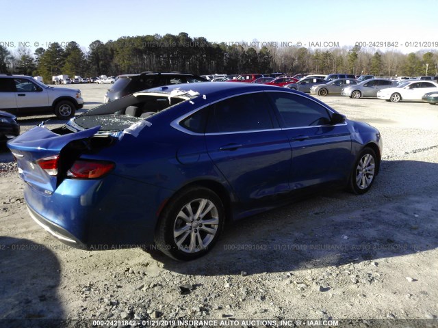 1C3CCCAB5FN679298 - 2015 CHRYSLER 200 LIMITED BLUE photo 4