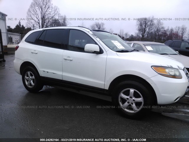 5NMSG13D48H136989 - 2008 HYUNDAI SANTA FE GLS WHITE photo 1