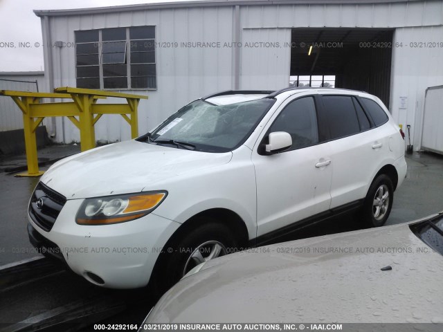 5NMSG13D48H136989 - 2008 HYUNDAI SANTA FE GLS WHITE photo 2